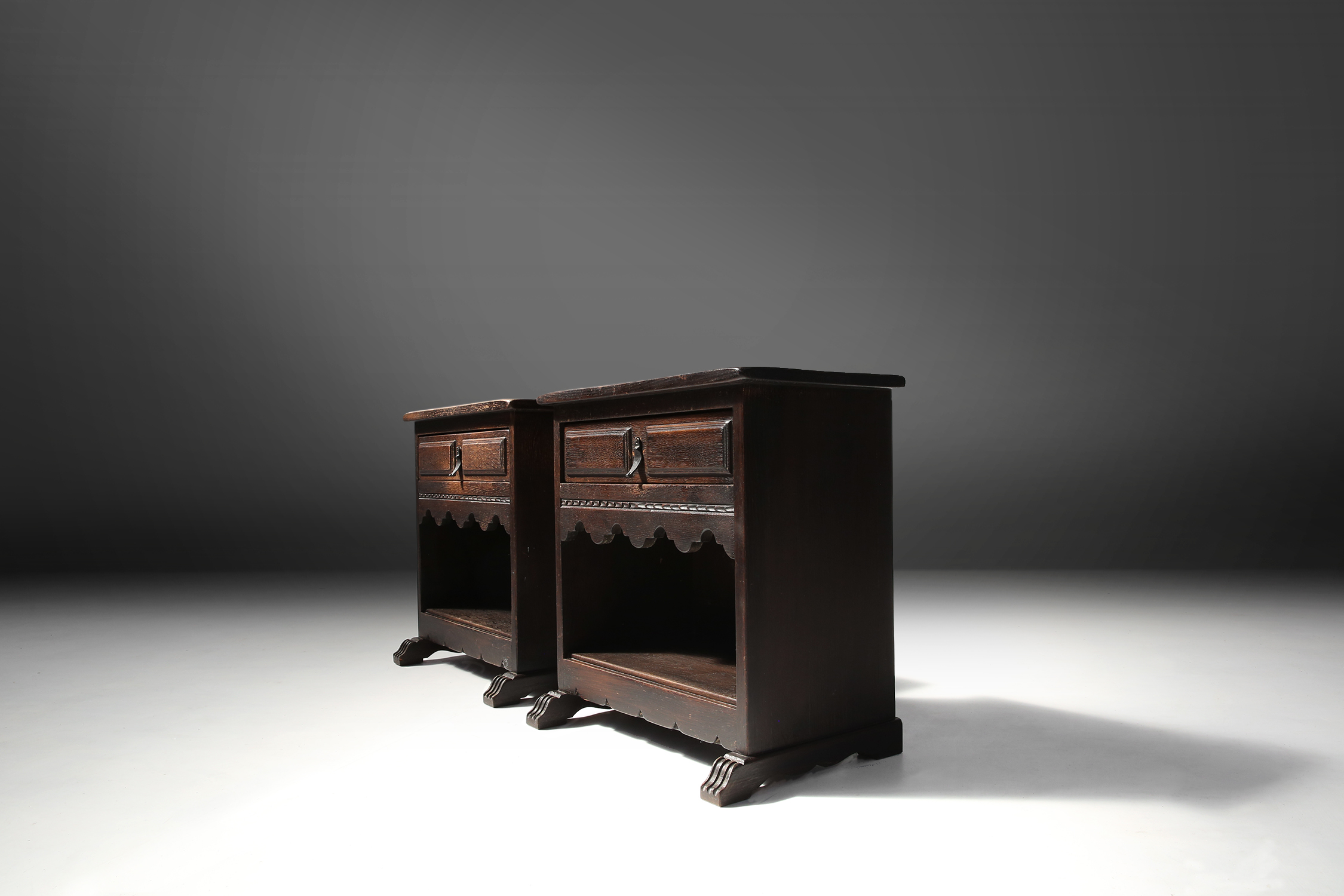 Set of two rustic nightstands Ca.1900thumbnail